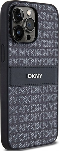 Mbulesë telefoni DKNY PU Leather Repeat Pattern Tonal Stripe, për iPhone 14 Pro, e zezë