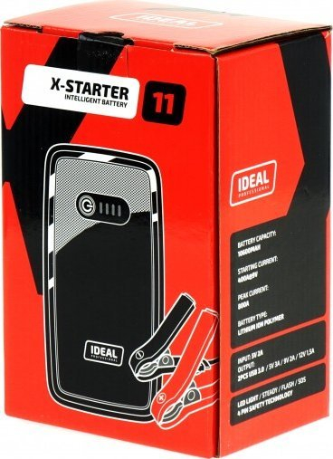 Jump starter Ideal X-starter 11, LiPo, 800A 10600mAh, црн