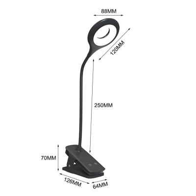 Lampë leximi Wozinsky Mini Wireless LED, me kapëse, USB C, e zezë