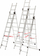 Shkallë alumini AWTools BASIC 3x6, 150kg, e argjendtë