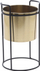 Saksí dekorative Golden Flowerpot, metal, 26 cm, ngjyrë ari