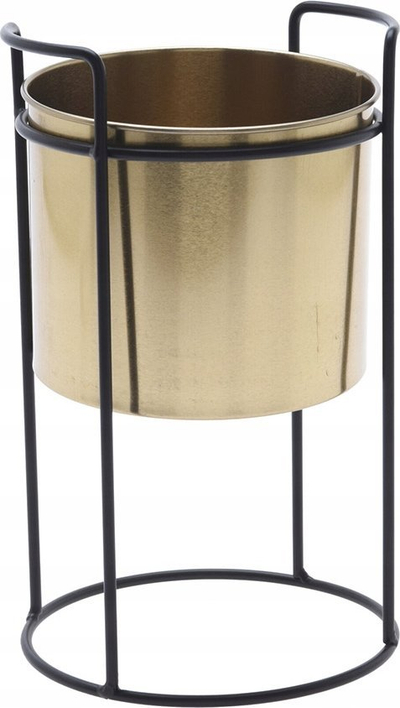 Saksí dekorative Golden Flowerpot, metal, 26 cm, ngjyrë ari