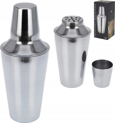 Shaker koktejsh inox, me bazë silikoni, argjendtë