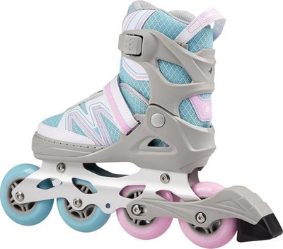 Rola inline Nils Adjustable L, nr 39-42, rrota PU 82A, gri me rozë