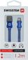 Kabllo USB Lightning Swissten Textile 71523206, 1.2m, 3A, e kuqe