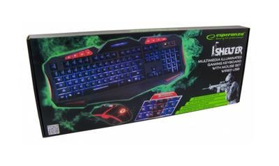 Set tastierë edhe maus Esperanza EGK3000, USB, të zeza