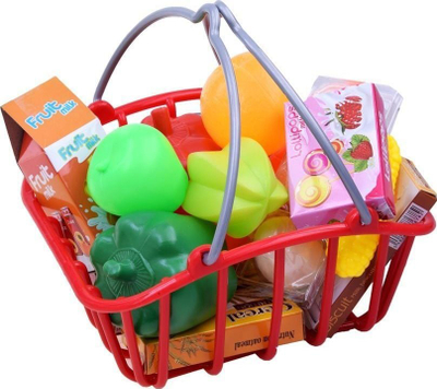 Arkë lodër supermarket, me shportë, me skaner, shumëngjyrëshe