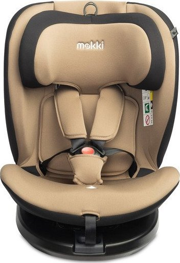Авто седиште за деца Mokki I-Size, 40–150 cm, вртење 360°, беж