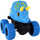 Lodër makinë Triceratops, me fërkim, plastikë, blu