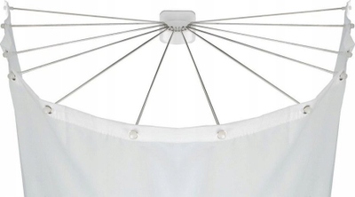 Shufër perde dushi Wenko Umbrella, 12 krahë, çelik inox, e bardhë