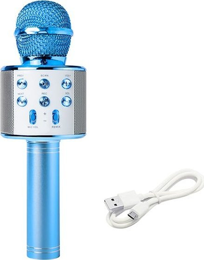 Микрофон караоке Blow PRM402, безжичен, Bluetooth, сина боја