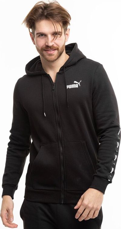 Hanorak çunash Puma ESS+ Tape Full-Zip, me kapuç, me zinxhir, i zi