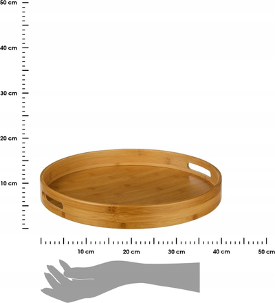 Tabaka rrethore 5Five Round Bamboo Tray, bambu, 40 cm, natyrale