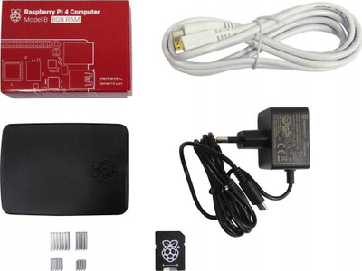 Set startues kompjuter i vogël Raspberry Pi 4 Model B, 2GB RAM, me furnizim rryme dhe NOOBS OS, i zi