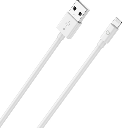 Кабел за полнење RealPower 385240, USB A во Lightning, 2 m, бел