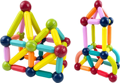 Set ndërtimi magnetik Lean Toys, 56 copa, shumëngjyrësh