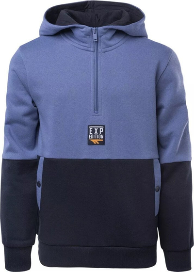 Bluzë me kapuç Hi-Tec Expen JRB Jr Sweatshirt, për kalamaj, mikrofleece, blu