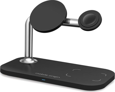 Karikues pa tel Origin 3 in 1, për iPhone Apple Watch AirPods, i zi