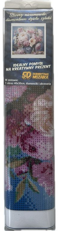 Set mozaik me diamante Norimpex Diamond Mosaic Peonies, 30x40cm, shumëngjyrësh