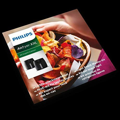 Set aksesorësh Philips HD9954/01 për Airfryer XXL, kapacitet 1.4 kg, me kapak snack, gri