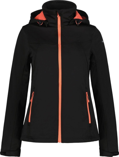 Jaketë softshell për goca Icepeak Boise, me kapuç, madhësia 38, e zezë