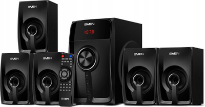 Sistem zërimi Sven HT-202, 5.1, Bluetooth, radio FM, i zi