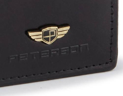 Portofol lëkure për burra Peterson, vertikal, RFID SAFE, i zi