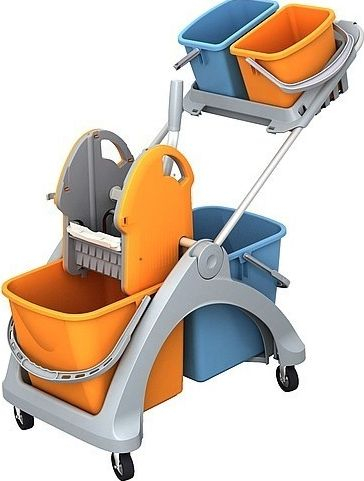 Колица за чистење Splast TSK-0012, пластична, 2x25L, 2x6L