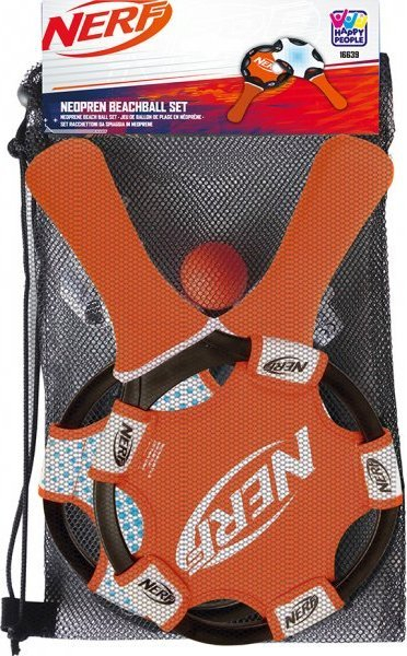 Set raketash plazhi Nerf Neopren Beachball, me top PVC, portokalli