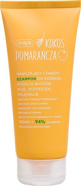 Shampo flokësh Ziaja Moisturizing and Fresh, të gjitha llojet e flokëve, kokos portokall
