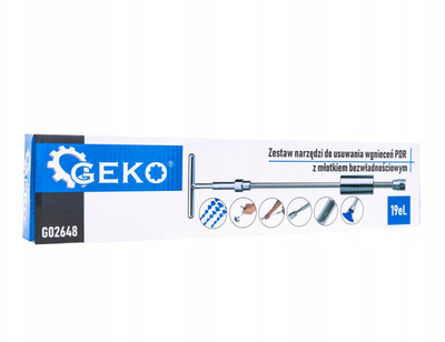 Set veglash Geko për heqje gungash karrocerie, me çekan që rrëshqet, 1 kg