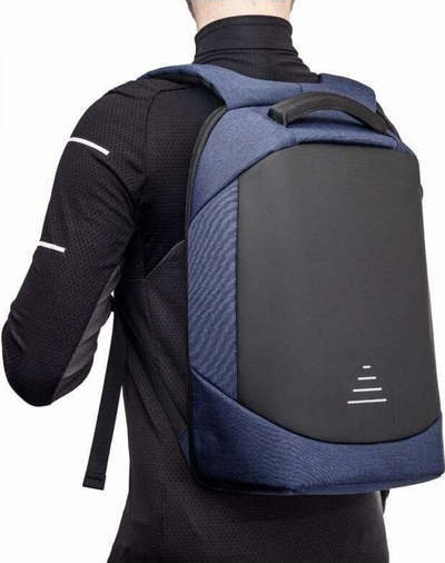 Çantë shpine Beaster Scooter Backpack BS861BP, me portë USB, 46x34x17 cm, blu me të zezë