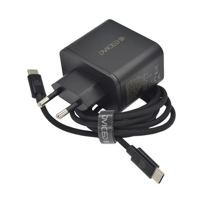 Dviced Wall Charger 65W GaN 1 USB-A, 2 USB-C EU W Cable, Black