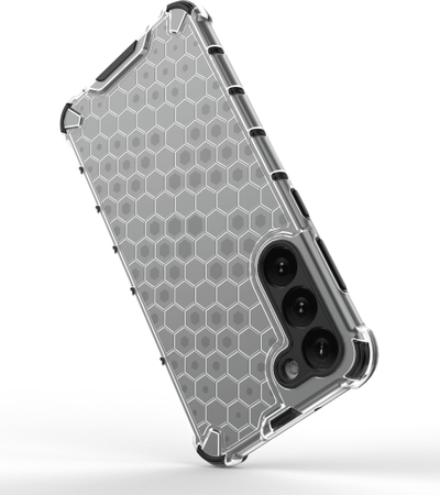 Kapak Honeycomb për Samsung Galaxy S23 Plus, mbrojtës hibrid kundra goditjeve, i zi