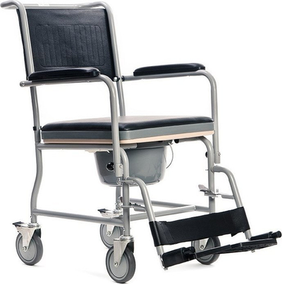 Karrige komode transportuese Vitea Care VCWK2, palosëse, me rrota, gri