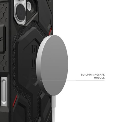 Kapak telefoni UAG Monarch Pro për iPhone 17, i shkon për MagSafe, Kevlar, i zi
