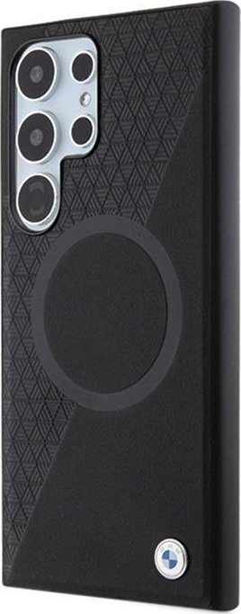 Kllëf telefoni BMW Leather Textured Circle, Galaxy S24 Ultra, hardcase, i zi