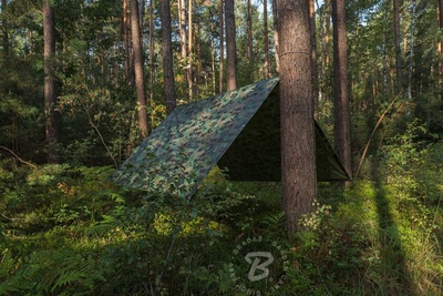 ПВЦ церада Bradas Camouflage CAMOforest, 10 x 15 m, 90 g/m², камуфлажа