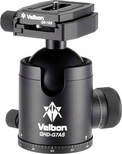 Kokë tripod Velbon QHD-G7AS, ball head alumini, Arca-Swiss, e zezë