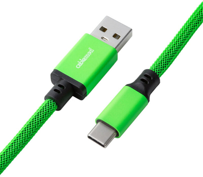 Kabllo spirale CableMod Pro, USB-C/USB-A, 1,5m, e gjelbër