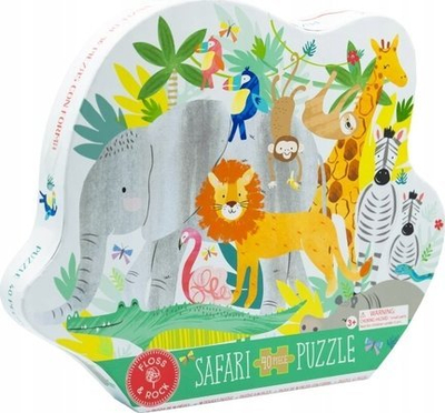 Puzzle Floss &amp; Rock Jungle Friends, 40 pjesë, në formë elefanti, shumëngjyrësh