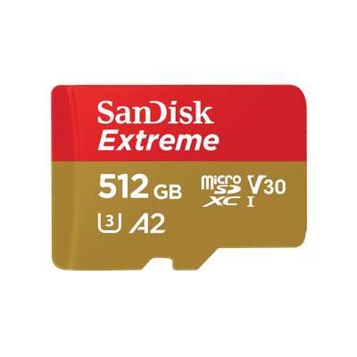 Kartë memorie SanDisk Extreme microSDXC 512GB, Class 10 UHS I U3 A2 V30