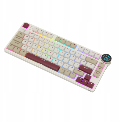 Tastierë gaming Royal Kludge RK N80, mekanike me profil të ulët, wireless 2.4G dhe Bluetooth, RGB, e zezë