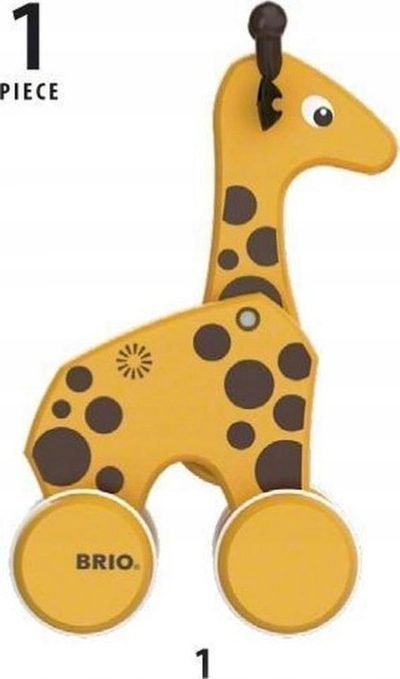 Lodër druri që tërhiqet BRIO Giraffe, në formë gjirafe, për kalamaj
