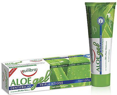 Pastë dhëmbësh Equilibra Triple Action - Xhel Aloe Vera, 75ml