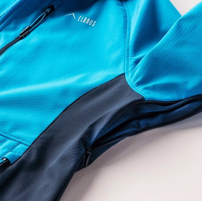 Xhaketë softshell për burra Elbrus Envisat M, 10 000 mm, frymëmarrje 5 000 g/m², blu