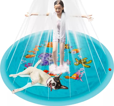 Dyshek uji me shatërvan Kruzzel Sea Animals, 165 cm, PVC, blu