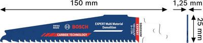 Teh sharre reciproke Bosch Expert S969XHM, 150 mm, për multi material, blu