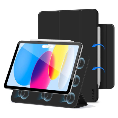 Футрола за таблет Tech-Protect SmartCase за iPad 10.9" 2022, магнетна, со држач, црна