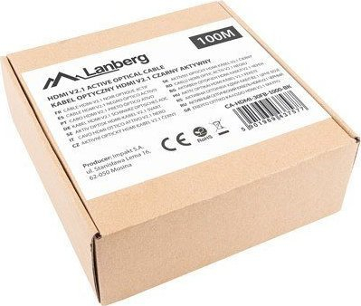 Kabllo HDMI Lanberg CA-HDMI-30FB-1000-BK, 100m, HDMI 2.1, i zi